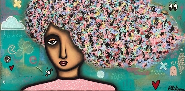 Philippe Guérin, ‘Peace 2’, 2019, Painting, Acrylique, graphite, pastel à l'huile et époxy sur bois, Artêria