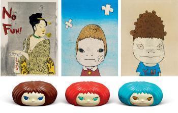 Yoshitomo Nara - Yoshitomo Nara No Fun Original Print + Nara Posters + Nara Toy set