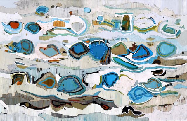 Chase Langford, ‘"Catalina Channel 6" Large Scale Abstract Oil Painting with Blues and Neutrals’, 2010-2018, Eisenhauer Gallery