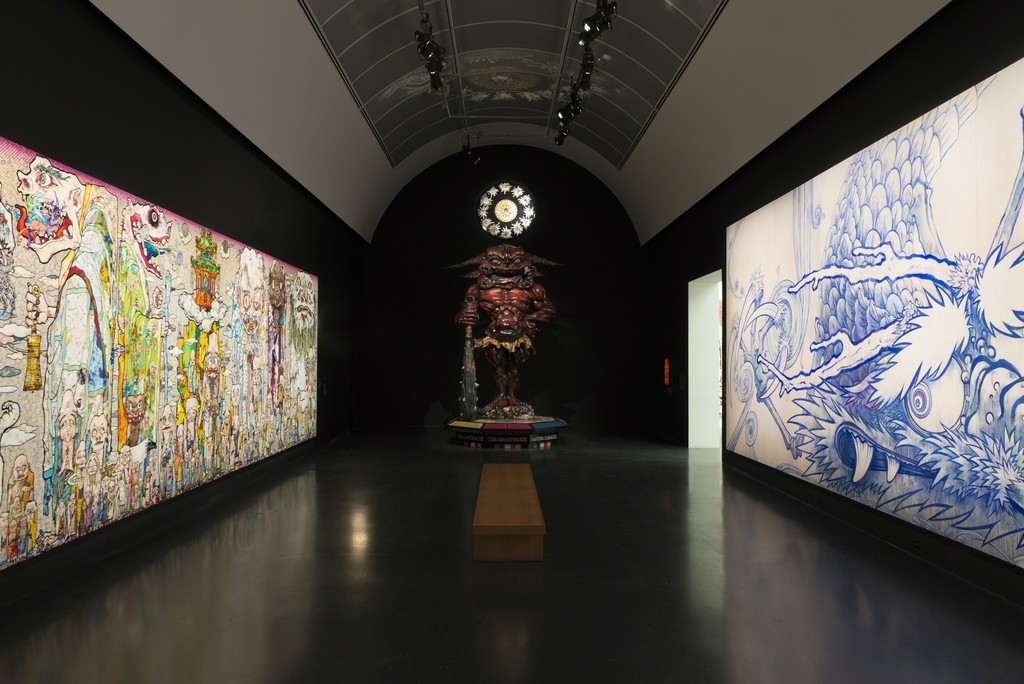 Installation view, Takashi Murakami: The Octopus Eats its Own Leg, MCA Chicago, June 6 – September 24, 2017. Photo: Nathan Keay, © MCA Chicago. Installation view, Takashi Murakami: The Octopus Eats its Own Leg, MCA Chicago, June 6 – September 24, 2017. Photo: Nathan Keay, © MCA Chicago.