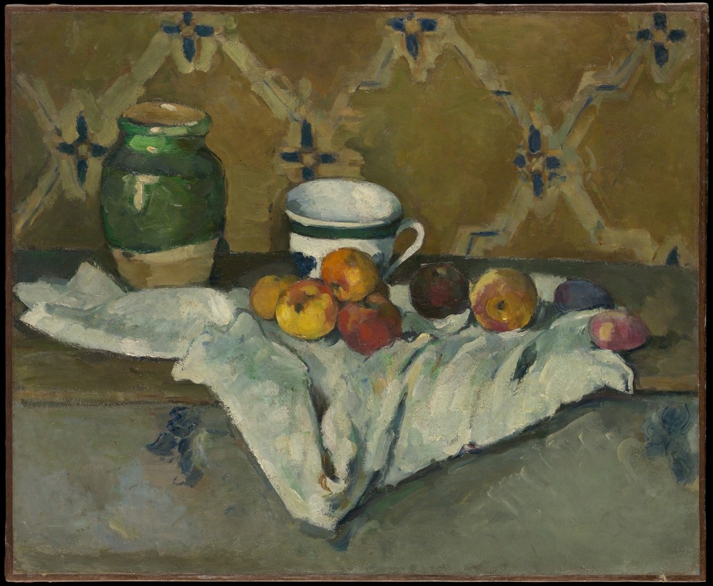 Paul Cézanne | Still Life with Jar, Cup, and Apples (ca. 1877) | Artsy