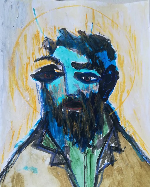Pascal Briba, ‘Le Saint’, 2018, Painting, Acrylic and dry pastels on paper, Maison Depoivre