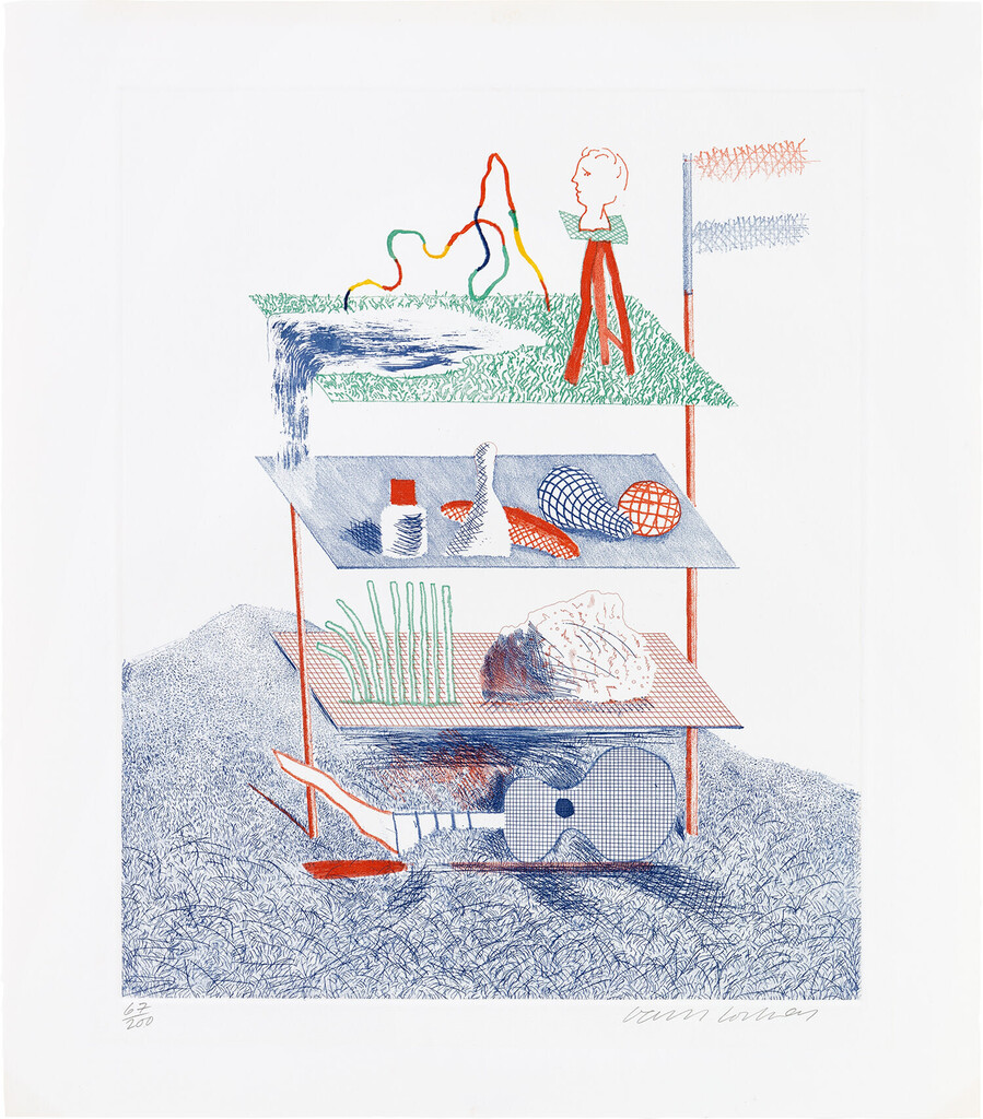 David Hockney - Serenade, plate 19 from The Blue Guitar (S.A.C. 217, M.C.A.T. 196)