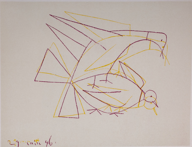 Pablo Picasso, ‘Les Deux Tourterelles Doubles (The Two Double Turtle Doves), 1949 Limited edition Lithograph by Pablo Picasso’, 1949, White Cross