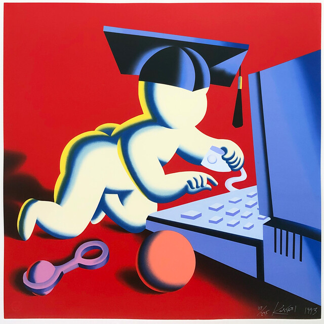 真作】【WISH】マーク・コスタビ Mark Kostabi「Upheaval