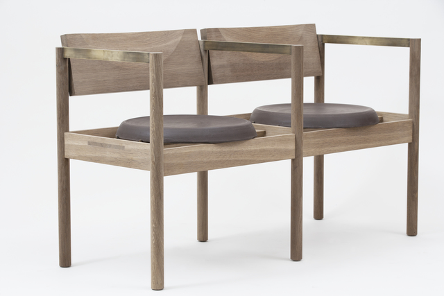 Anne Dorthe Vester & Maria Bruun, ‘The Seating 2’, 2016, Design/Decorative Art, Smoked Oak, Stoneware, and Brass, Patrick Parrish Gallery