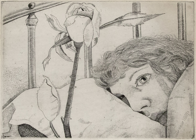 Lucian Freud, ‘Ill in Paris’, 1948, Print, Etching, Mary Ryan Gallery, Inc