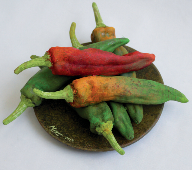 Rafael Muyor, ‘ plate with peppers’, 2019, Sculpture, Bronze, Galería Marita Segovia