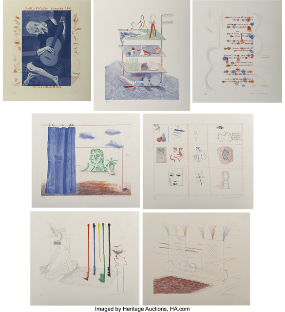 David Hockney, ‘The Blue Guitar (seven works)’, 1976-77, Heritage Auctions