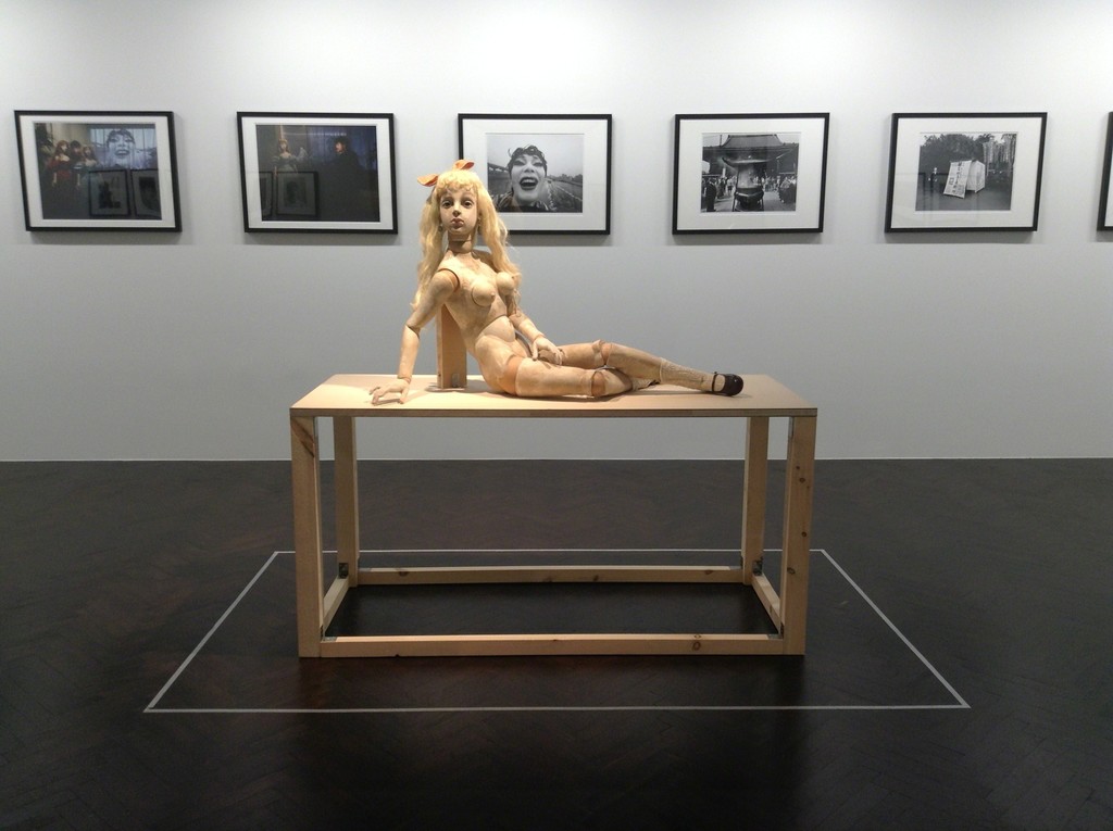 Simon Yotsuya, OMOCHA, 2011, 115 cm tall / Eiko Hosoe, Simon: A Private Landscape, 1973 & 1975, 16 x 20 in. Simon Yotsuya, OMOCHA, 2011, 115 cm tall / Eiko Hosoe, Simon: A Private Landscape, 1973 & 1975, 16 x 20 in.