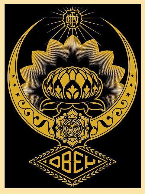 Shepard Fairey (OBEY), ‘LOTUS ORNAMENT (GOLD/BLACK)’, 2008, Rudolf Budja Gallery
