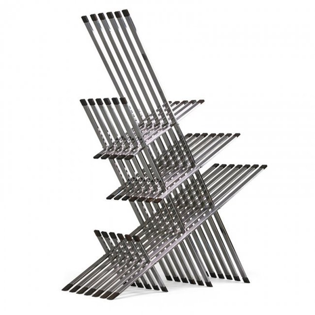 Richard Lauret, ‘EQUINOX Bookshelf’, ca. 1970, Design/Decorative Art, Chromed steel, zebrano, Mark McDonald