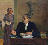Der schriftsteller dr. heinrich schäfer / bildnis oberbürgermeister dr. h. c. blüher (rückseite, größtenteils übermalt)