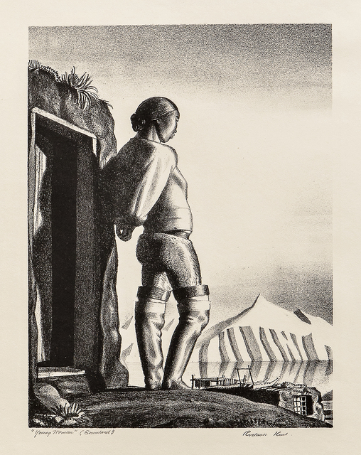 Rockwell Kent, ‘Young Greenland Woman, alternatively titled Young Woman’, 1933, Print, Lithograph on wove paper with "FRANCE" watermark, Skinner