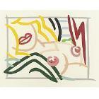 Tom Wesselman - Study for bedroom blonde, black and green pillows