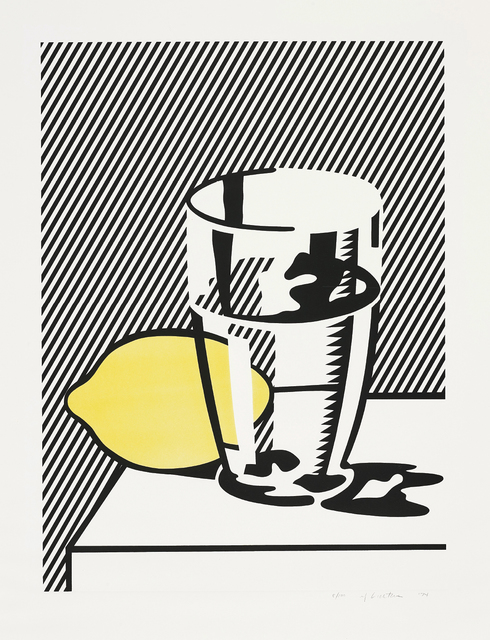 Roy Lichtenstein, ‘Untitled (Still Life with Lemon and Glass), from For Meyer Schapiro’, 1974, Print, Lithograph and screenprint in colours with debossing, on smooth wove paper, with full margins., Phillips