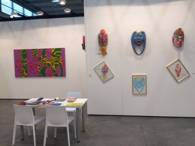 Masks by Luigi Ontani; Painting by Carla Accardi. Booth D3, Modern Pavillon (11) Masks by Luigi Ontani; Painting by Carla Accardi. Booth D3, Modern Pavillon (11)