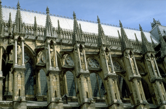 ‘Reims Cathedral: exterior, detail of flying buttresses on south side of nave’, ca. 1211-1290, Allan Kohl