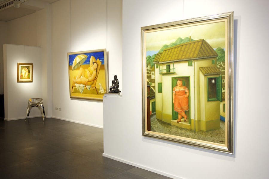 Left to right: La Danse (2005); Bañista con perro (2005); The House with a Woman at the Door (1995) Left to right: La Danse (2005); Bañista con perro (2005); The House with a Woman at the Door (1995)