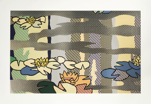 Roy Lichtenstein, ‘Water Lily Pond with Reflections’, 1992, Print, Screenprinted enamel on processed and swirled stainless steel in painted artist's frame, Sotheby's: Contemporary Art Day Auction