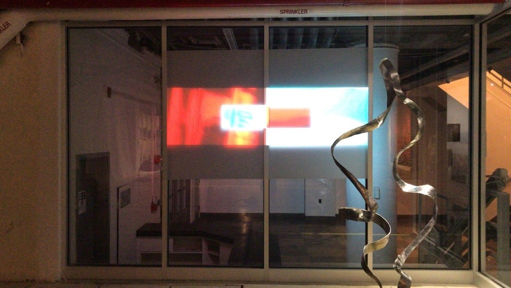 Jacques Jarrige Waves sculpture and Garret Linn video installation Jacques Jarrige Waves sculpture and Garret Linn video installation