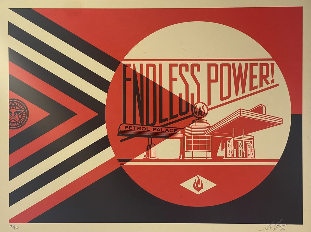 Shepard Fairey "Endless Power Petrol Palace" Red Edition Contemporary Art