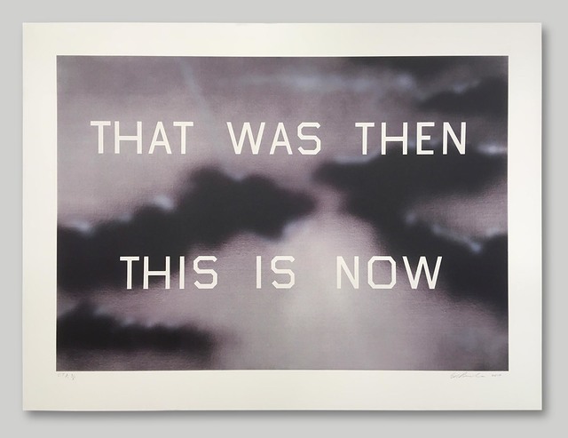 Ed Ruscha, ‘That Was Then This Is Now’, 2014, Print, Hand-Pulled Color Lithograph on Paper, Approximately Blue