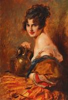 A Beauty with Wine Carafe