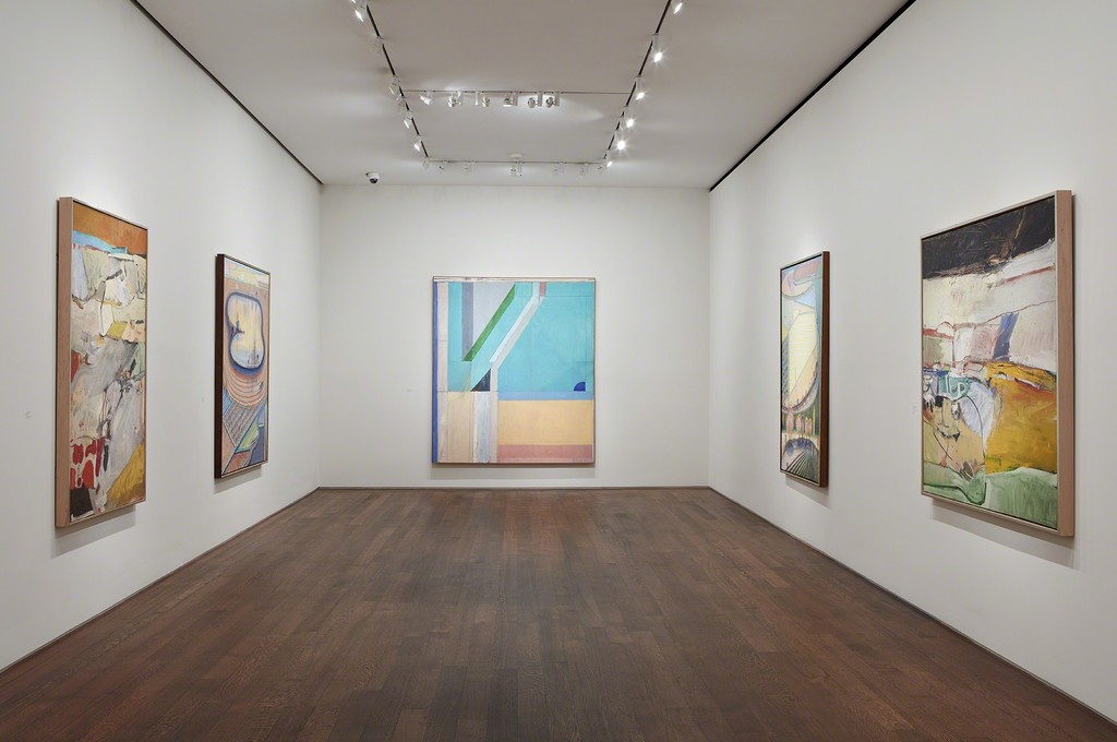Left to Right:
Richard Diebenkorn, Berkeley #21, 1954, Private Collection;
Wayne Thiebaud, Fields and Furrows, 2002, Acquavella Galleries;
Richard Diebenkorn, Ocean Park #40, 1971, Private Collection;
Wayne Thiebaud, Green River Lands, 1998, Collection of Matthew Bult;
Richard Diebenkorn, Berkeley #39, 1955, Private Collection;
Photo by Kent Pell, Art © Wayne Thiebaud / Licensed by VAGA, New York, NY, Art © Richard Diebenkorn Foundation Left to Right:
Richard Diebenkorn, Berkeley #21, 1954, Private Collection;
Wayne Thiebaud, Fields and Furrows, 2002, Acquavella Galleries;
Richard Diebenkorn, Ocean Park #40, 1971, Private Collection;
Wayne Thiebaud, Green River Lands, 1998, Collection of Matthew Bult;
Richard Diebenkorn, Berkeley #39, 1955, Private Collection;
Photo by Kent Pell, Art © Wayne Thiebaud / Licensed by VAGA, New York, NY, Art © Richard Diebenkorn Foundation