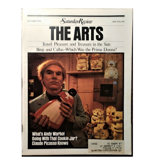 Andy Warhol, ‘“What’s Andy Warhol Doing With That Cookie Jar ?”, Saturday Review ARTS, October 7, 1972, Volume LV, Number 41, RARE Edition’, 1972, VINCE fine arts/ephemera