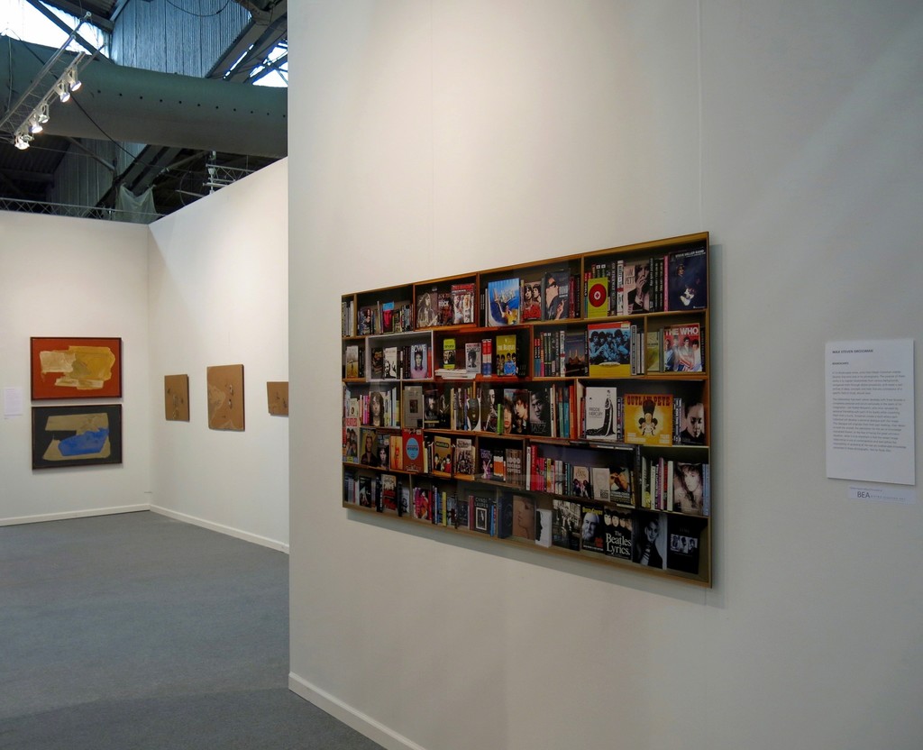 "Bookscape" constructed photography by Max Steven Grossman. In the back, works by Santiago Uribe-Holguin and Armando Castro "Bookscape" constructed photography by Max Steven Grossman. In the back, works by Santiago Uribe-Holguin and Armando Castro