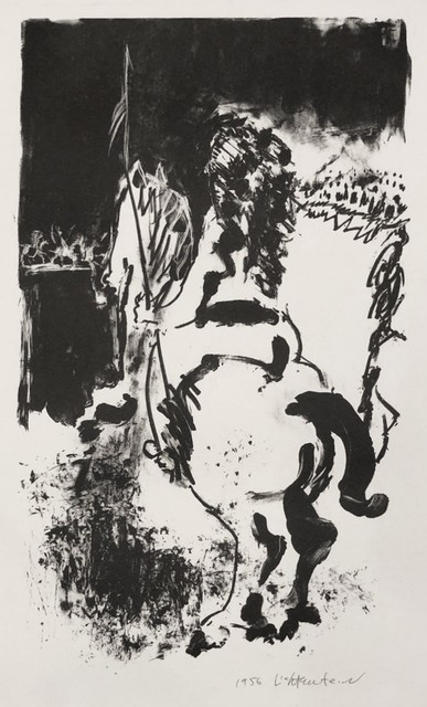 Roy Lichtenstein, ‘Warrior on Horseback’, 1956, Print, Lithograph, Georgetown Frame Shoppe