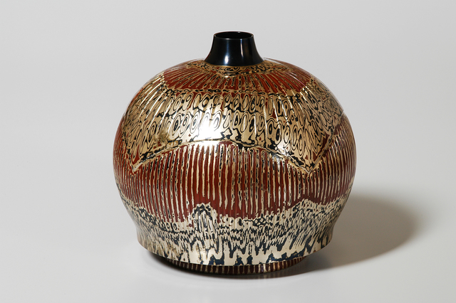Tamagawa Norio, ‘Mokume-gane Vase 093’, 2003, Design/Decorative Art, Hammered silver, copper and shakudo, Onishi Gallery