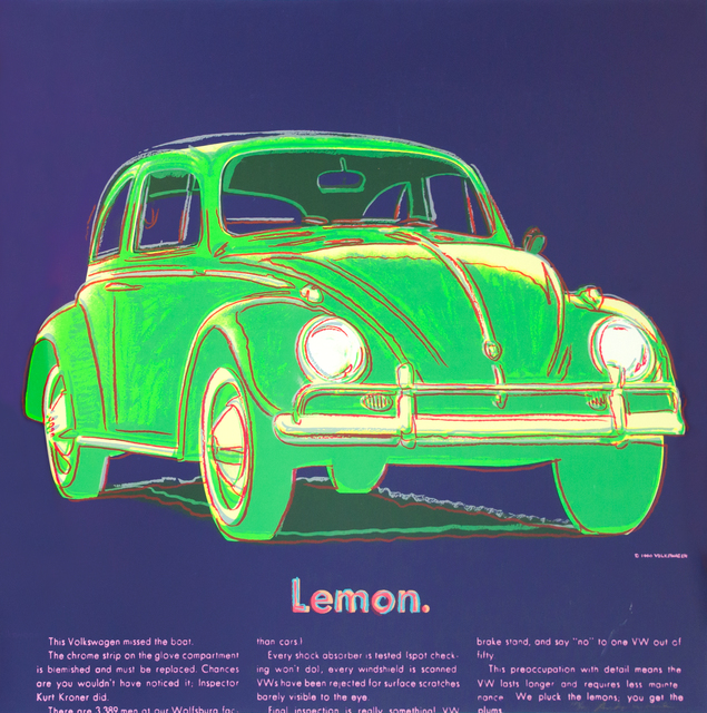 Andy Warhol, ‘Volkswagen’, 1985, Print, Screenprint, David Benrimon Fine Art