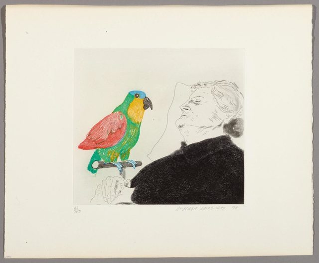 David Hockney, ‘Félicité Sleeping, with parrot’, 1974, Koller Auctions