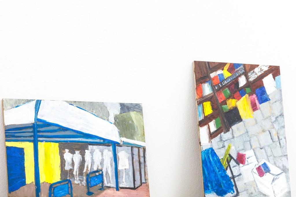 Liliane Freiermuth, New York, London, Istanbul, Tokio, Hong Kong, Daily routine during my journey, 2014, Installation, wood, oil on multiplex, (detail) | image: ©dasesszimmer Liliane Freiermuth, New York, London, Istanbul, Tokio, Hong Kong, Daily routine during my journey, 2014, Installation, wood, oil on multiplex, (detail) | image: ©dasesszimmer