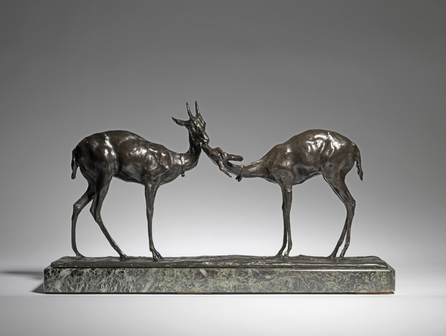 Rembrandt Bugatti, ‘Gazelles apprivoisées, face à face’, ca. 1905, Sculpture, Bronze, Galerie de la Béraudière