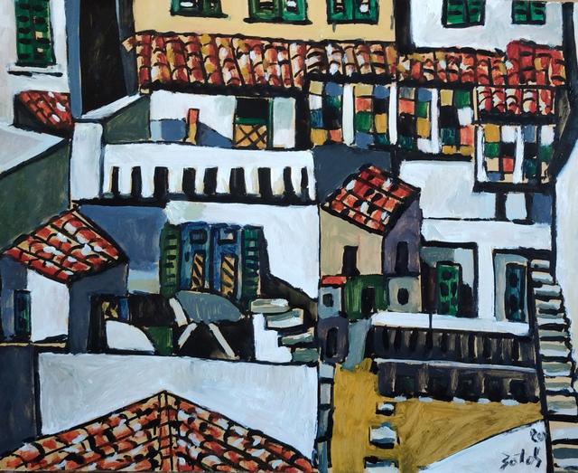 Sotos Zachariadis, ‘Neighbourhood’, 2020, Painting, Oil on wooden panel, nord.