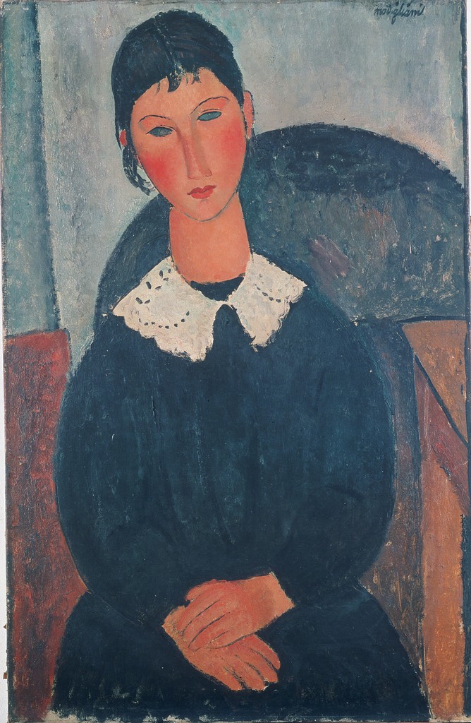 Amedeo Modigliani. Elvire au col blanc (Elvire à la collerette)
Amedeo Modigliani. Elvire au col blanc (Elvire à la collerette)