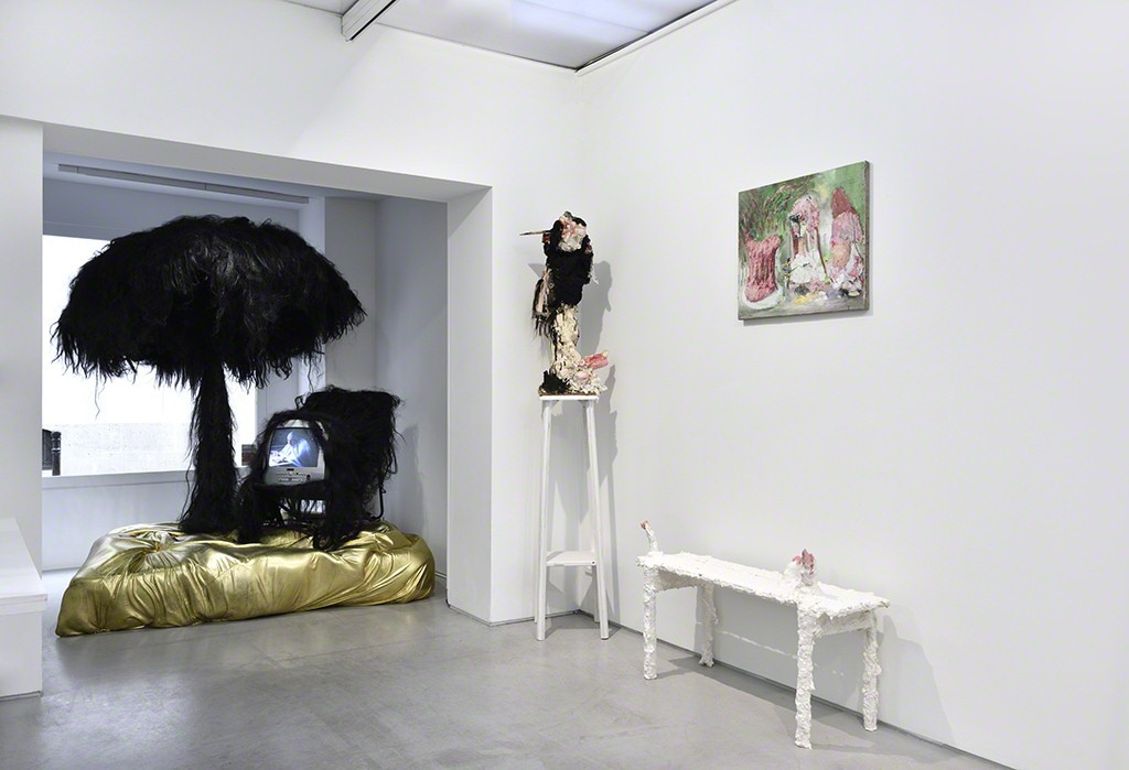 Exhibition view, "Dyonisos & the others", group show curated by Thibault Hazelzet with Benjamin Bruneau, Thibault Hazelzet, Saverio Lucariello, Marlène Mocquet, Vincent Olinet & Romain Vicari. © Photo: Rebecca Fanuele. Exhibition view, "Dyonisos & the others", group show curated by Thibault Hazelzet with Benjamin Bruneau, Thibault Hazelzet, Saverio Lucariello, Marlène Mocquet, Vincent Olinet & Romain Vicari. © Photo: Rebecca Fanuele.