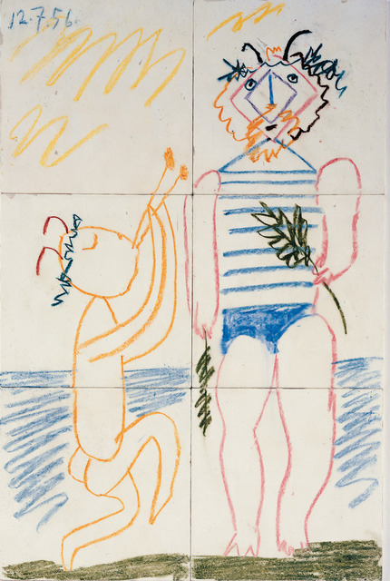 Pablo Picasso, ‘Fresque (6 Carreaux), July 12, 1956’, Painting, White terracotta, painted with ceramic pastels under glaze, Gagosian