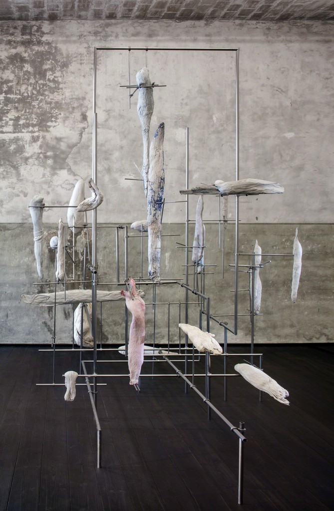 Adrian Hermanides, All the things I said before, again, 2016, found clothing, mud, stainless steel, variable dimensions Adrian Hermanides, All the things I said before, again, 2016, found clothing, mud, stainless steel, variable dimensions