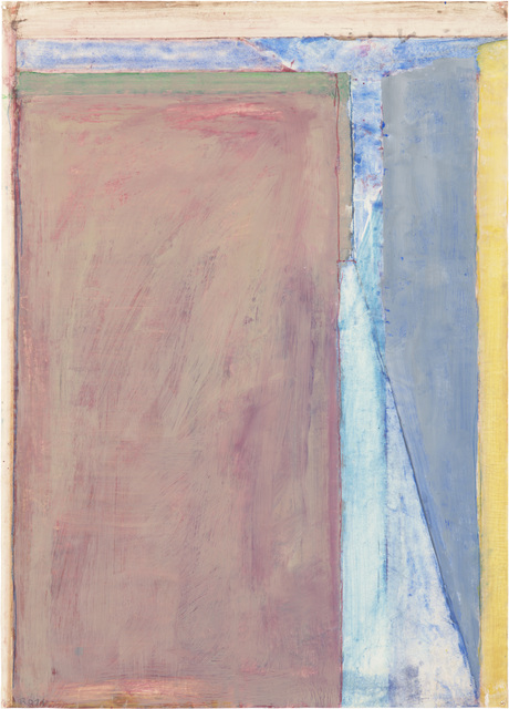 Richard Diebenkorn, ‘Untitled (Ocean Park)’, 1971, Drawing, Collage or other Work on Paper, Watercolor, acrylic, crayon, and charcoal on paper, Richard Diebenkorn Foundation
