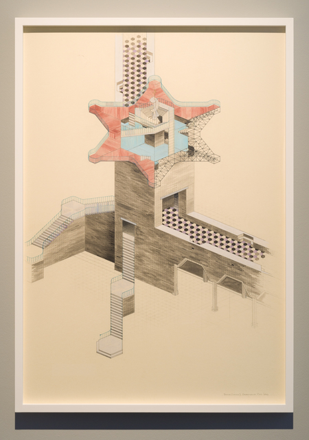 Charles Avery, ‘Untitled (Axonometric view of concave station, Onomatopoeia City Wall)’, 2019, Ingleby Gallery