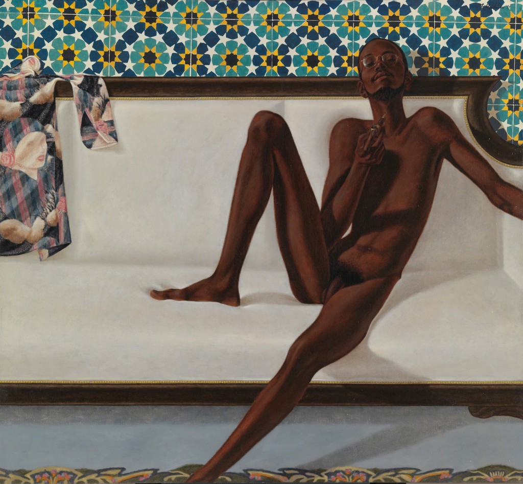 Barkley L HENDRICKS "Family Jules: NNN(No Naked Niggahs)", 1974, oil paint on linen, Tate: Lent by the American Fund for the Tate Gallery, courtesy of the North American Acquisitions Committee 2011 image © Tate, London2017 ©Estate of Barkley L. Hendricks. Courtesy of Jack Shainman Gallery, New York Barkley L HENDRICKS "Family Jules: NNN(No Naked Niggahs)", 1974, oil paint on linen, Tate: Lent by the American Fund for the Tate Gallery, courtesy of the North American Acquisitions Committee 2011 image © Tate, London2017 ©Estate of Barkley L. Hendricks. Courtesy of Jack Shainman Gallery, New York
