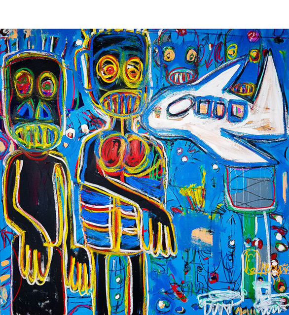 Aboudia, ‘L'Aventurier II’, 2018, Painting, Acrylic and oil pastels on canvas, Out of Africa Gallery