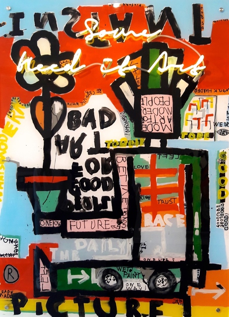 Julian Hoffmann, ‘Some Need it Art’, 2017, Mixed Media, Neon Letters with Painting on Acrylic Glass, Galerie Schimming
