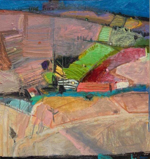 John Brown, ‘Patchwork of Vineyards - Collioure’, ca. 2018, Painting, Acrylic and Collage, Tatha Gallery