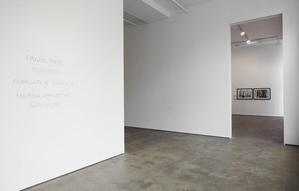 Installation view of Marina Abramović: Early Works at Sean Kelly, New York
February 10 - March 17, 2018
Photography: Jason Wyche, New York
Courtesy: Sean Kelly, New York Installation view of Marina Abramović: Early Works at Sean Kelly, New York
February 10 - March 17, 2018
Photography: Jason Wyche, New York
Courtesy: Sean Kelly, New York
