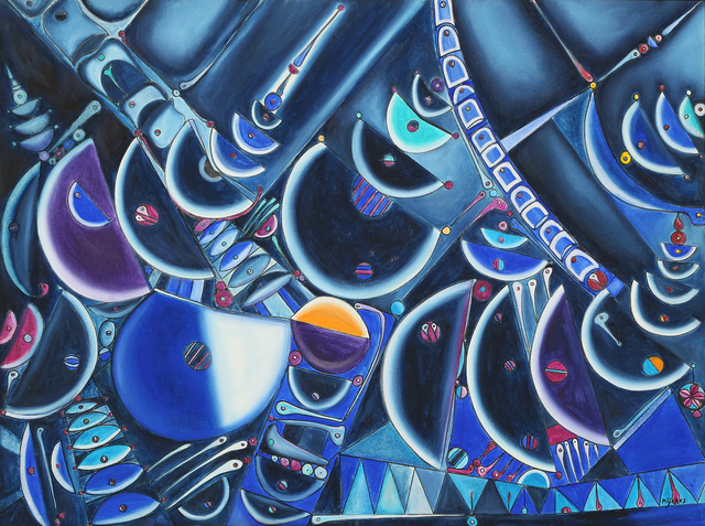 Jose Mijares, ‘Formas en azul’, Painting, Oil on canvas, Fine Art Auctions Miami